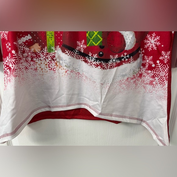 Onque Casual Santa and Reindeer Christmas Top w/ Sparkling Embellishments - Picture 10 of 15